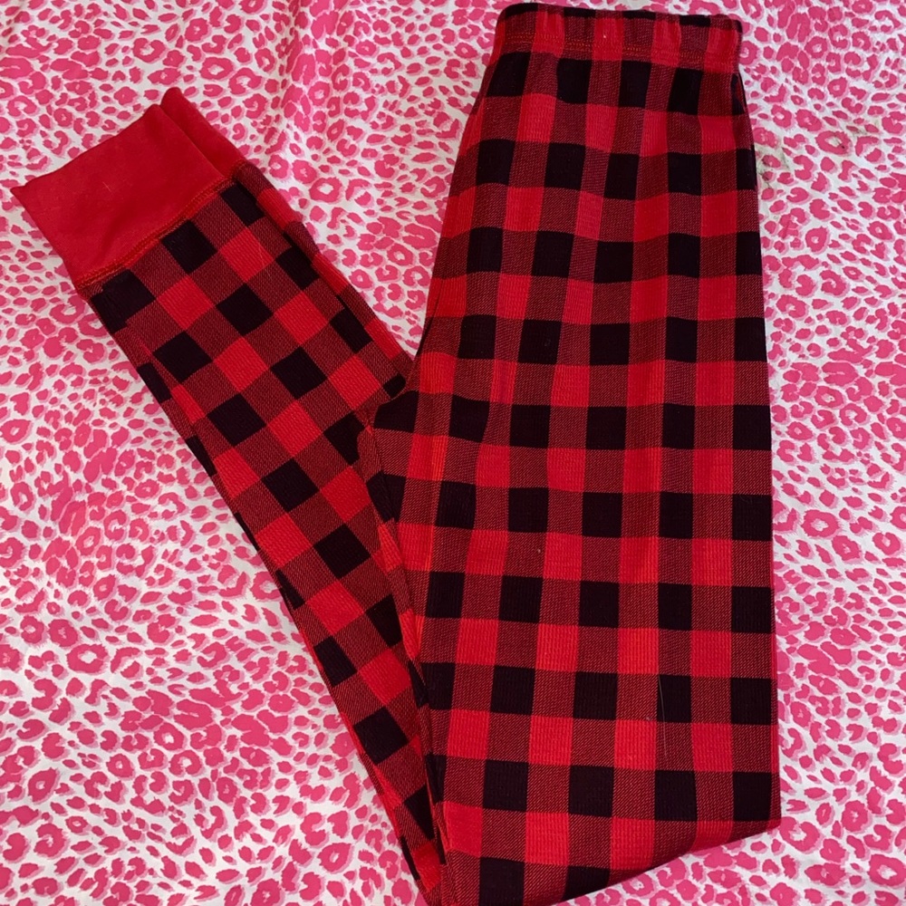 NWT Pink Victoria’s Secret Buffalo Check Pajama Tights